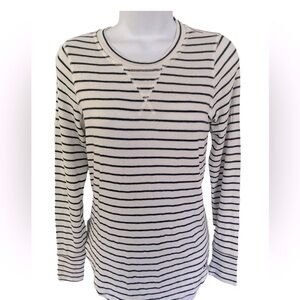 Abercrombie & Fitch Sweater - S white , black striped, viscose polyester